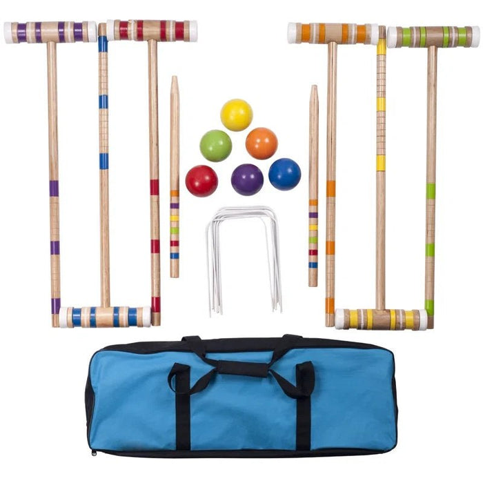 Deluxe 6 Player Wooden Croquet Set with Portable Carry Case - Monsta Online