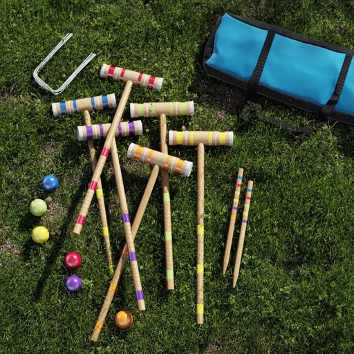 Deluxe 6 Player Wooden Croquet Set with Portable Carry Case - Monsta Online
