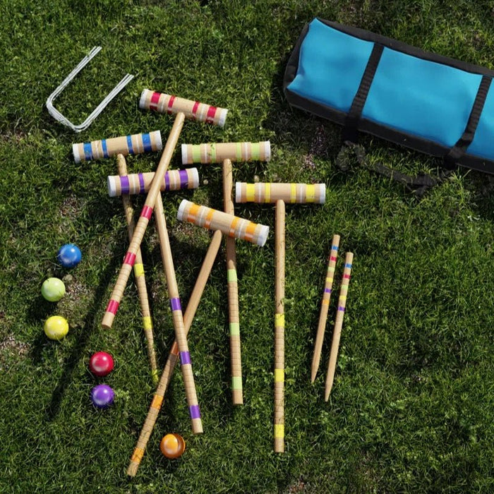 Deluxe 6 Player Wooden Croquet Set with Portable Carry Case - Monsta Online