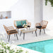Modern 4 - Piece Rattan Table and Chair Patio Furniture Set for Relaxation - Monsta Online