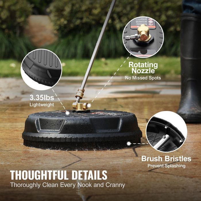Heavy - Duty 15" 4000 PSI Pressure Washer Surface Cleaner with 2 Extension Wands - Monsta Online