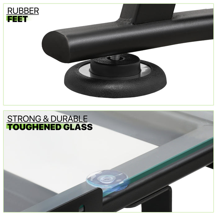 Professional Tempered Glass Drafting Table with Adjustable Angle and Bonus Stool - Monsta Online