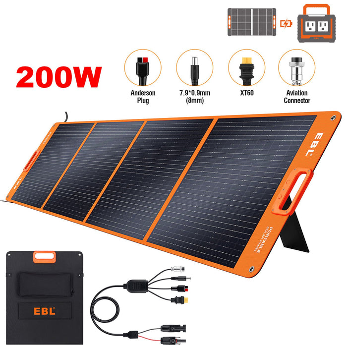 200W Portable Solar Panel High - Efficiency with Kickstand for Power Station - Monsta Online