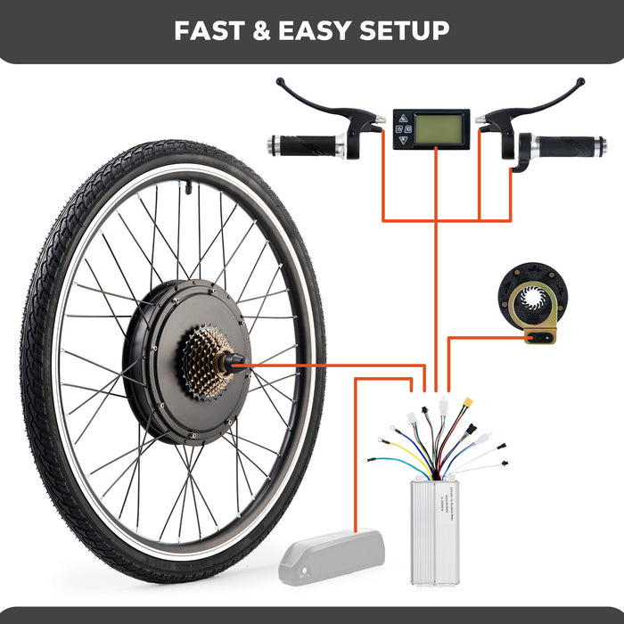 1000W High - Performance eBike Conversion Kit 48V Rear Wheel with Digital Display - Monsta Online