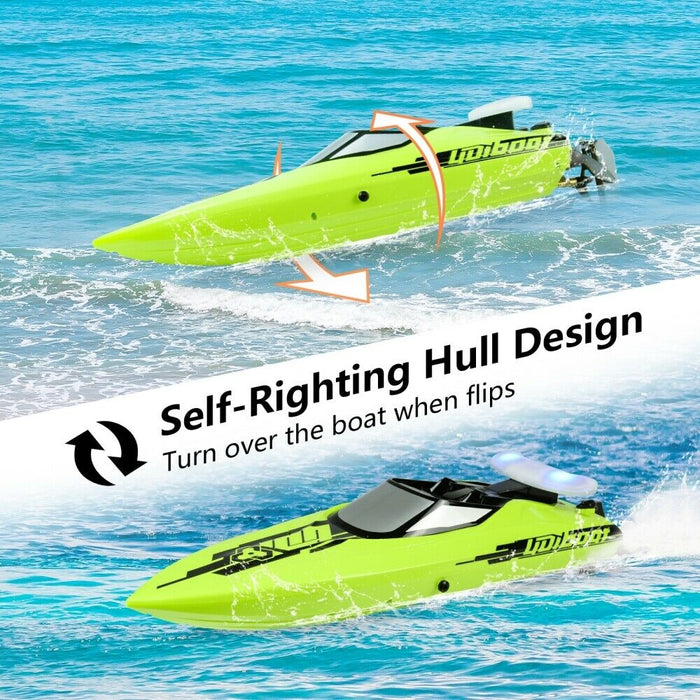 Brushless 25MPH High - Speed RC Racing Boat With LED Light - Monsta Online