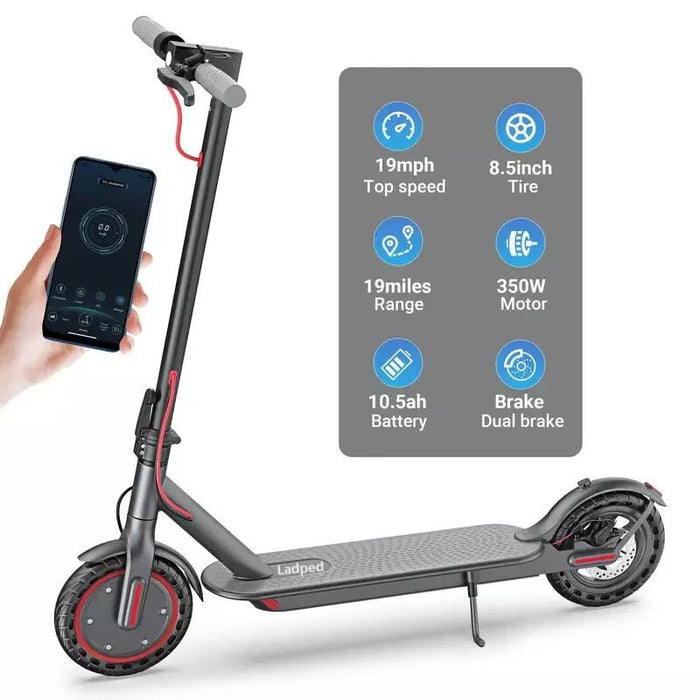 Foldable 350W Adult Electric Scooter with 19mph Top Speed and Extended Battery - Monsta Online