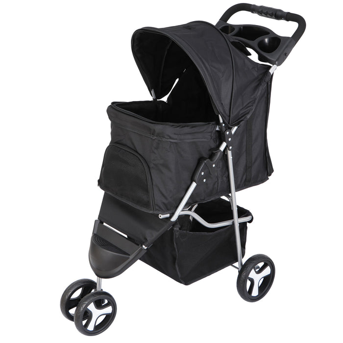 Premium Foldable 3 Wheel Pet Stroller with Cup Holder for Dogs and Cats - Monsta Online