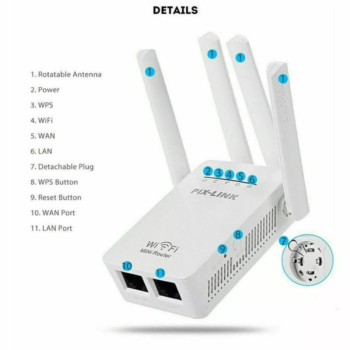 1200Mbps Dual Band WiFi Extender for Faster and Wider Coverage - Monsta Online