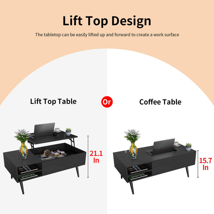 Modern Lift - Top Coffee Table with Hidden Compartment and Adjustable Space - Monsta Online