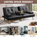 3 - in - 1 Convertible Futon Sofa Bed with Cup Holders and Plush Pillows - Monsta Online