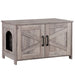 Modern Cat Litter Box Enclosure Furniture with Elegant Barn - Style Door - Monsta Online