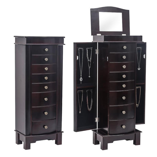 Deluxe 40 - Inch Wooden Jewelry Cabinet with Ample Drawer Storage - Monsta Online