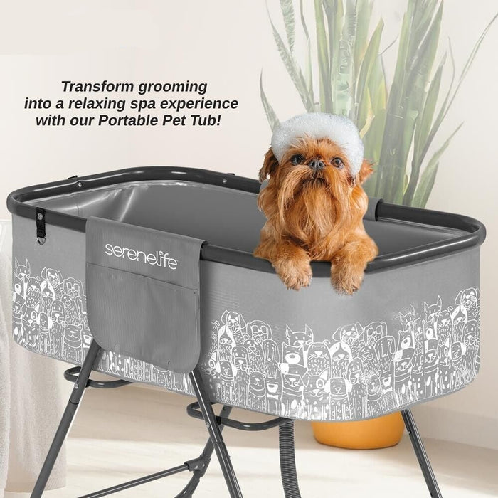 Foldable Dog Grooming Bath Tub with Quick Drain and Leash Safety Strap - Monsta Online