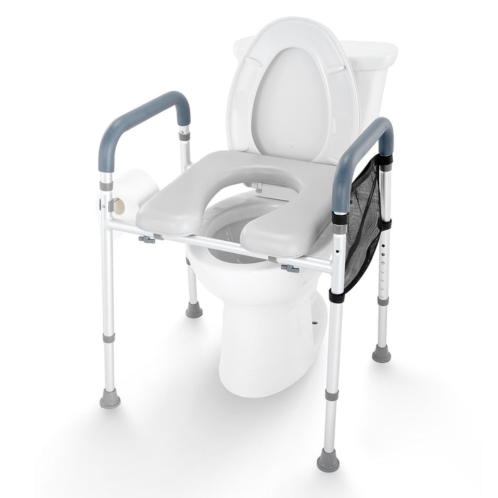 Non - Slip 350LBS Toilet Seat Riser for Seniors with Padded Arms - Monsta Online