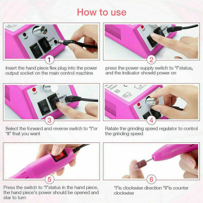 Professional Electric Nail File Machine Set for Flawless Nail Care - Monsta Online
