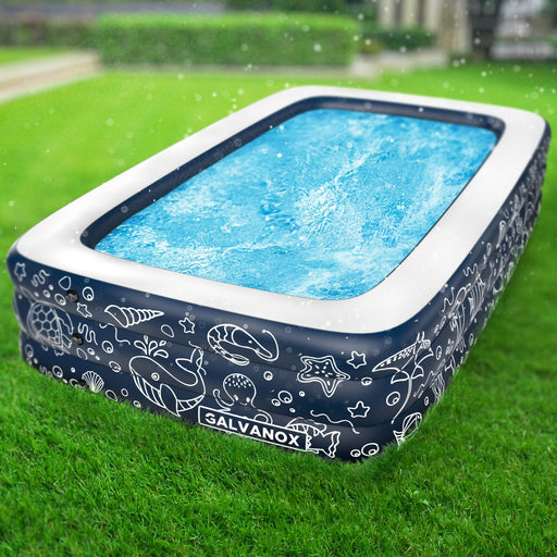 Large 10x6FT Inflatable Blow Up Pool for Family Fun and Relaxation - Monsta Online