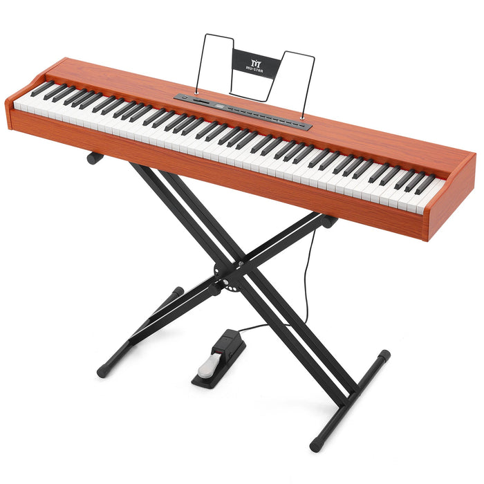 Weighted 88 Key Digital Piano Keyboard with Powerful Sound Pedal and Stable Stand - Monsta Online