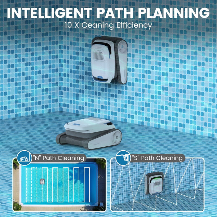 Intelligent Robotic Swimming Pool Cleaner Cordless Wall Climbing with Navigation System - Monsta Online