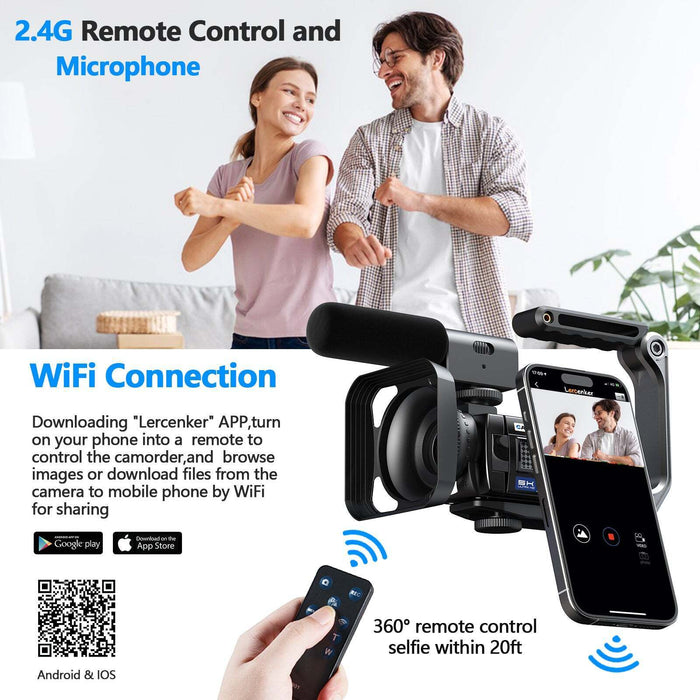 Professional UHD 5K Camcorder Video Camera with Night Vision - Vlogging Anti - Shaking Camera - Monsta Online
