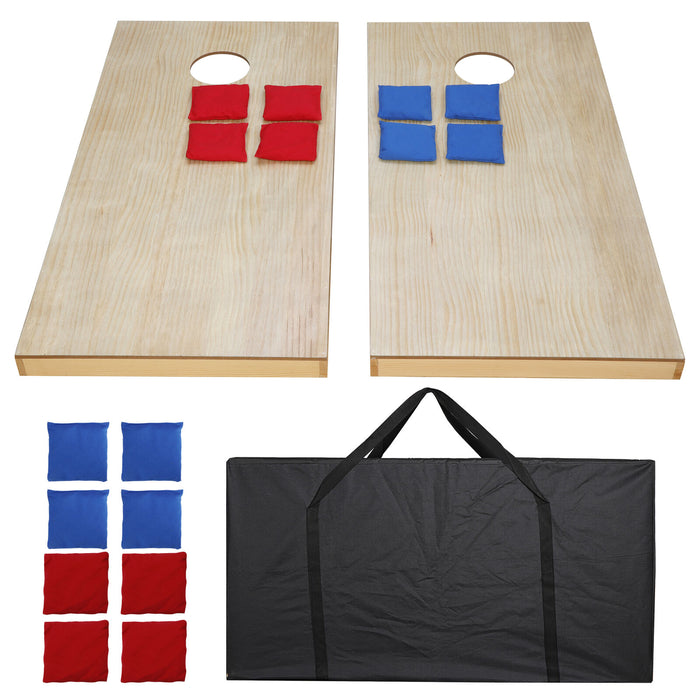 Solid - Wood 4x2FT Regulation Size Cornhole Set with 8 Toss Bean Bags - Monsta Online
