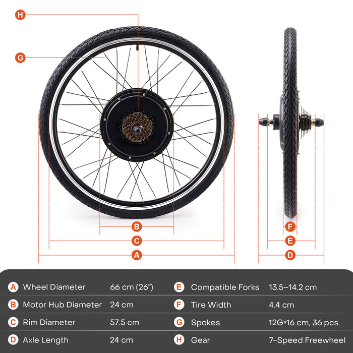 1000W High - Performance eBike Conversion Kit 48V Rear Wheel with Digital Display - Monsta Online