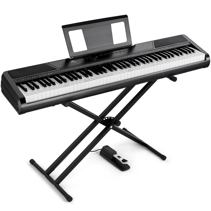 Weighted 88 Key Digital Piano Keyboard with Powerful Sound Pedal and Stable Stand - Monsta Online