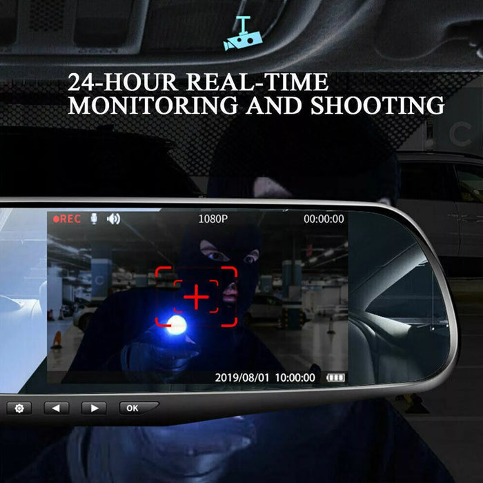 Dual Dashboard Rearview Mirror Camera With 1080P HD Recording - Monsta Online