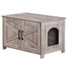 Modern Cat Litter Box Enclosure Furniture with Elegant Barn - Style Door - Monsta Online