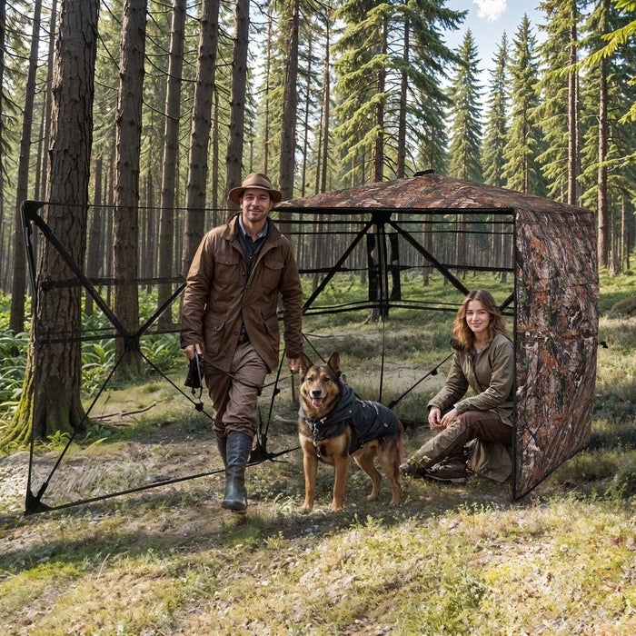 360 View Camouflage See Through Hunting Blind with Full Side Entry for 2 to 3 Persons - Monsta Online