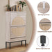 Modern Shoe Cabinet with Rattan Flip Drawers and Metal Frame - Monsta Online