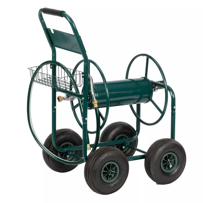 Portable Garden Hose Reel Cart with Wheels and Storage Basket - Monsta Online