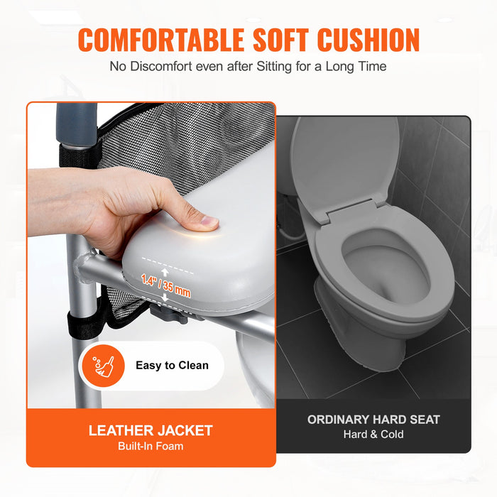 Non - Slip 350LBS Toilet Seat Riser for Seniors with Padded Arms - Monsta Online