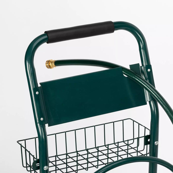 Portable Garden Hose Reel Cart with Wheels and Storage Basket - Monsta Online