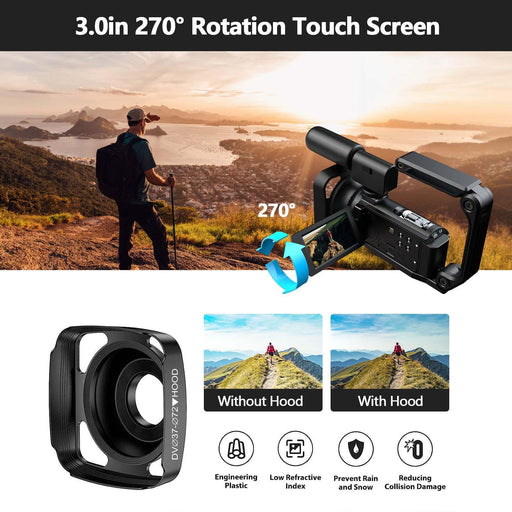 Professional UHD 5K Camcorder Video Camera with Night Vision - Vlogging Anti - Shaking Camera - Monsta Online