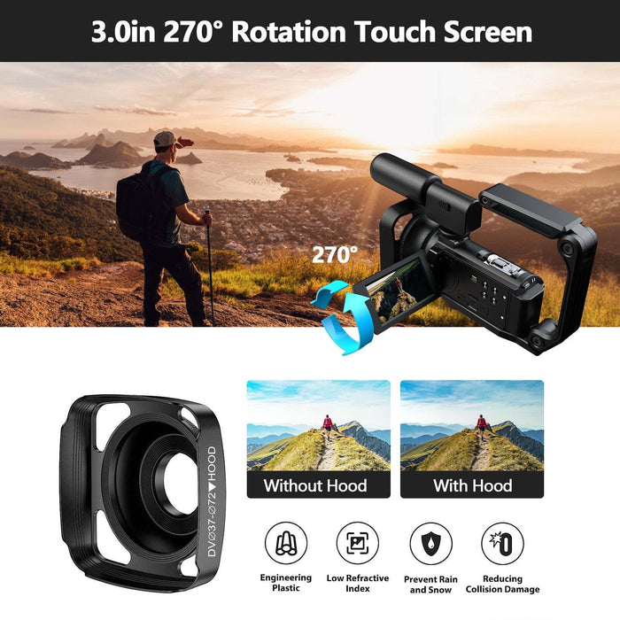 Professional UHD 5K Camcorder Video Camera with Night Vision - Vlogging Anti - Shaking Camera - Monsta Online