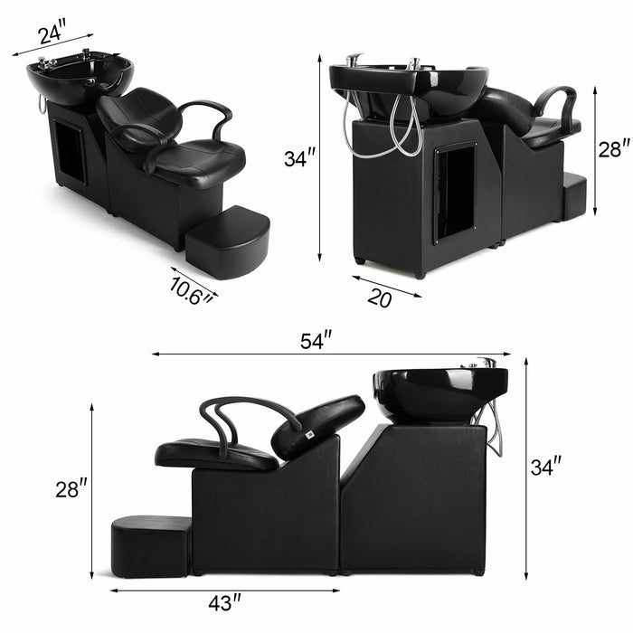 Professional Backwash Shampoo Salon Chair with Sink for Salon and Spa Comfort - Monsta Online