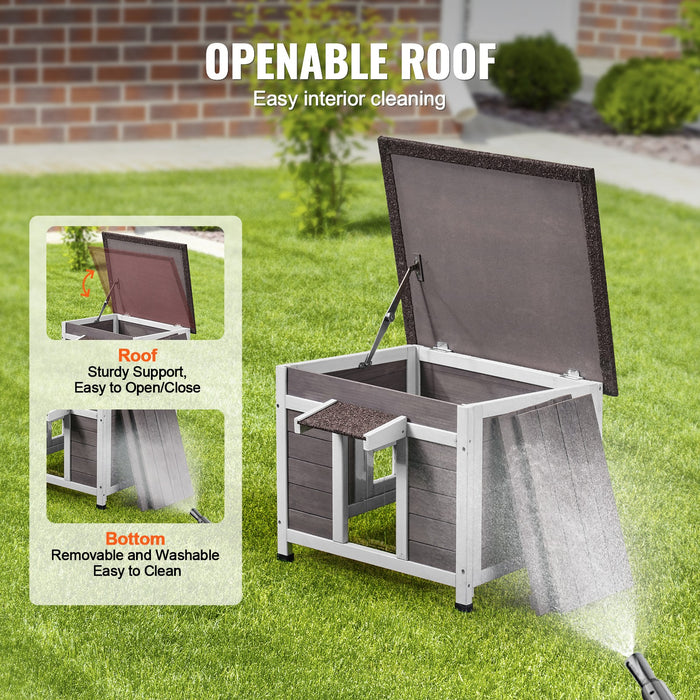 Premium Wooden Outdoor Cat House with Protective Openable Roof and Cozy Window - Monsta Online