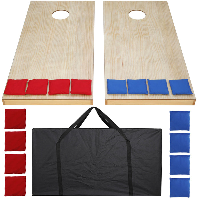 Solid - Wood 4x2FT Regulation Size Cornhole Set with 8 Toss Bean Bags - Monsta Online