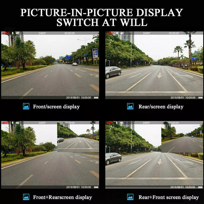 Dual Dashboard Rearview Mirror Camera With 1080P HD Recording - Monsta Online