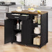 Modern 37" Rolling Kitchen Island Cart Cabinet With Drawer and Shelves - Monsta Online