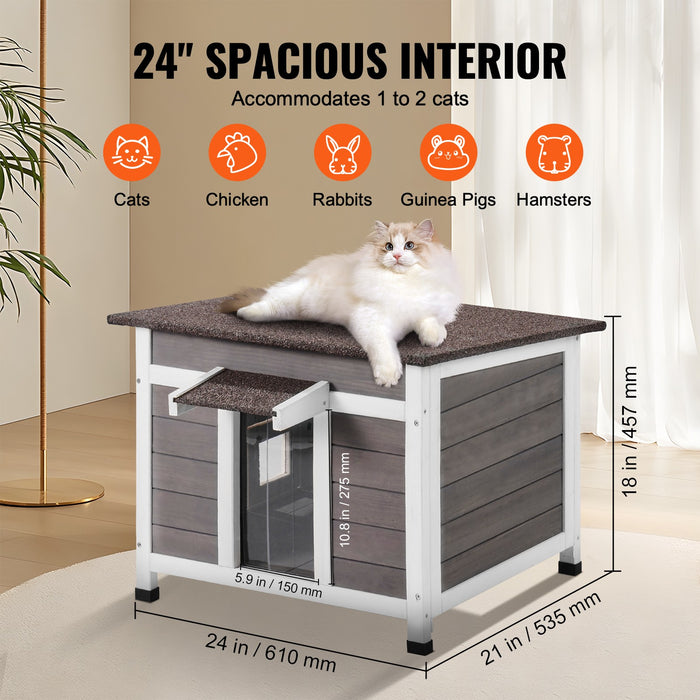 Premium Wooden Outdoor Cat House with Protective Openable Roof and Cozy Window - Monsta Online