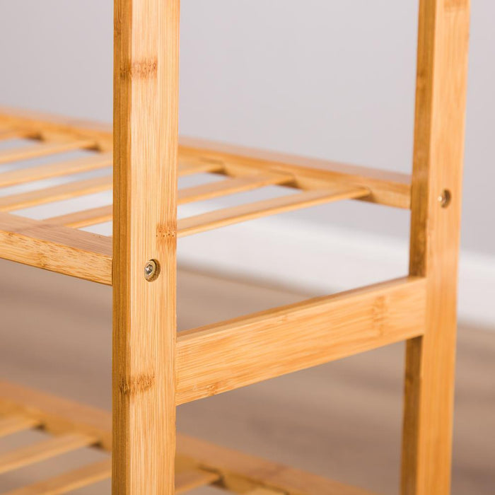Sturdy 4 Tier Entryway Wooden Shoe Rack Organizer with Open Storage Shelves - Monsta Online