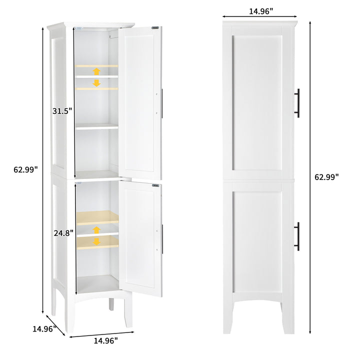 Tall Bathroom Cabinet with 5 Spacious Shelves for Pantry or Bathroom Use