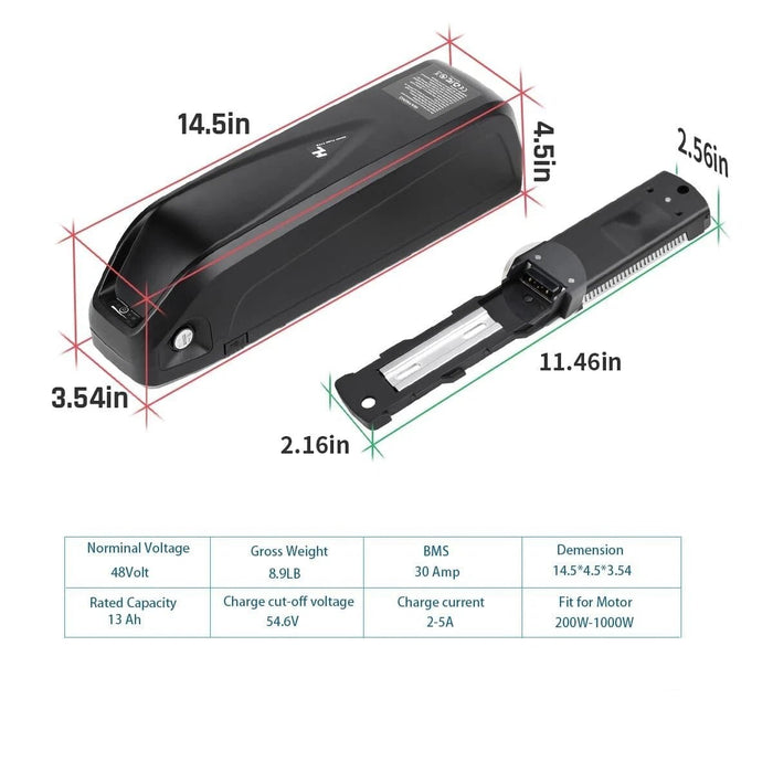 Durable 48V Lithium Electric Bike Battery for 200W - 1500W Motor - Monsta Online