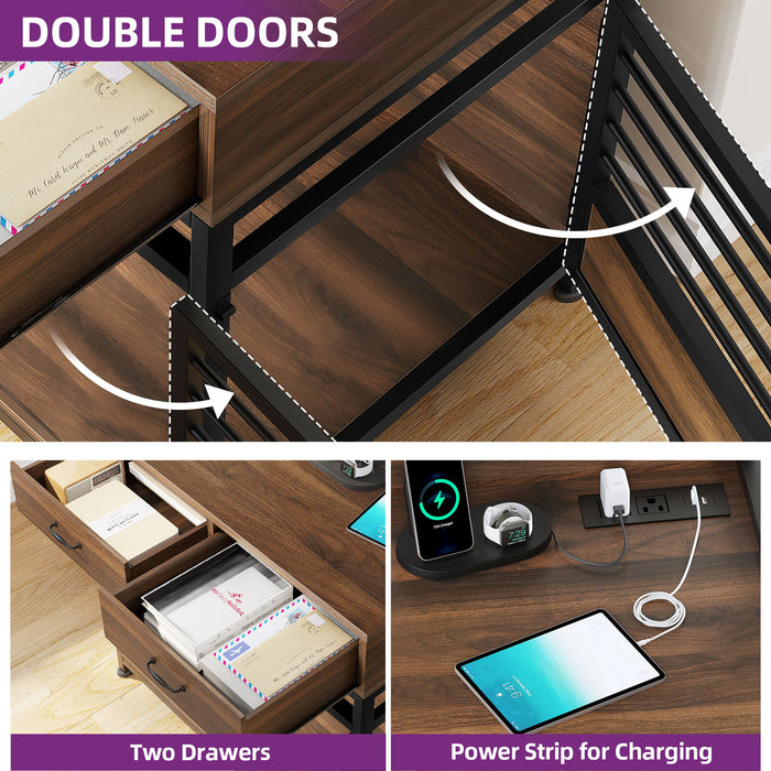 Multi Functional 32" Dog Crate Furniture with Storage Shelves and Heavy Duty Cage - Monsta Online