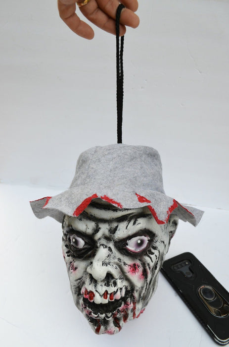 Life - Size Halloween Hanging Zombie Head Creepy Prop - Monsta Online