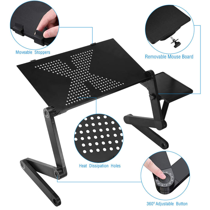 Premium 360° Height Adjustable Lap Desk - Foldable Laptop Stand For Couch - Monsta Online