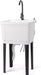 1 - Basin Freestanding Utility Laundry Sink with Stainless Steel Faucet and Drainboard - Monsta Online
