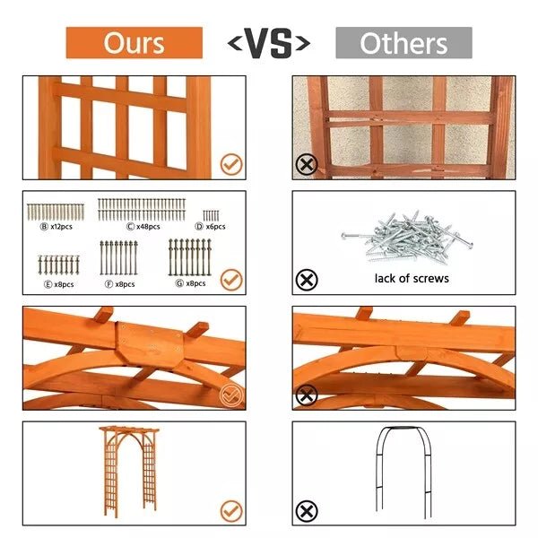 Elegant 7FT Wooden Garden Trellis for Climbing Plants - Monsta Online