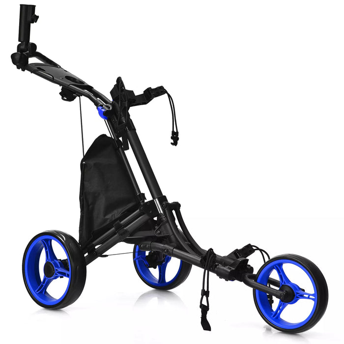 Premium Folding Golf Push Cart with Adjustable Ergonomic Handle and Storage Bag - Monsta Online
